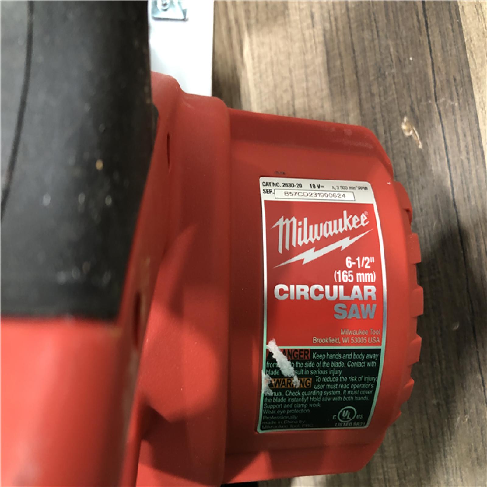 AS-IS Milwaukee 18V Lithium-Ion Cordless 6-1/2 in. Circular Saw (Tool-Only)