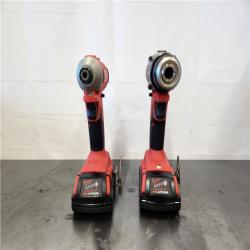 AS-IS- Milwaukee M18 18V Lithium-Ion Brushless Cordless Compact Drill/Impact Combo Kit (2-Tool) W/(2) 2.0 Ah Batteries  Charger & Bag