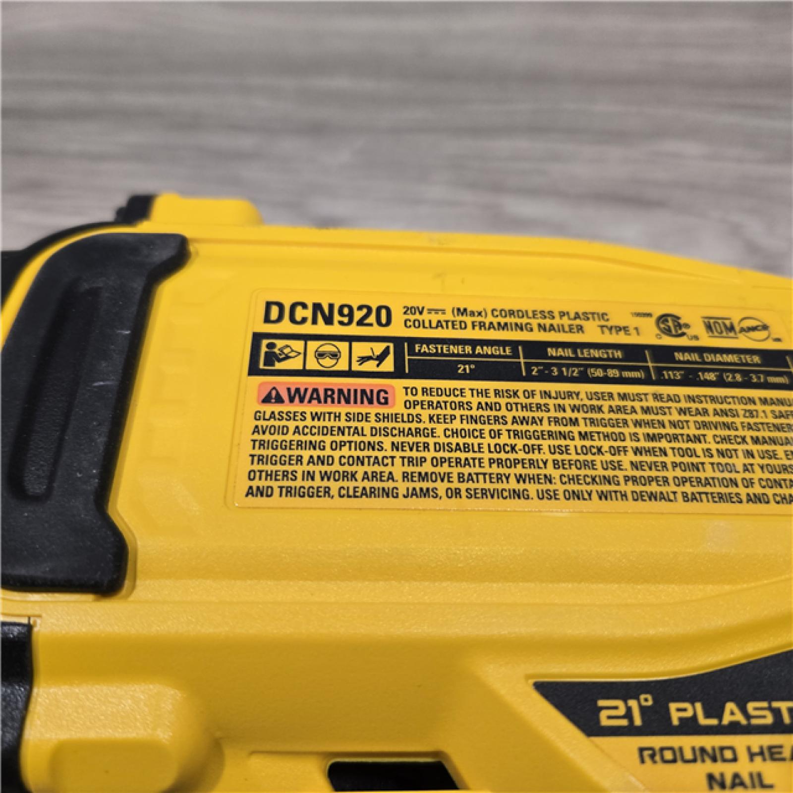AS-IS DEWALT 20-Volt 21° Cordless Framing Nailer (Tool-Only)