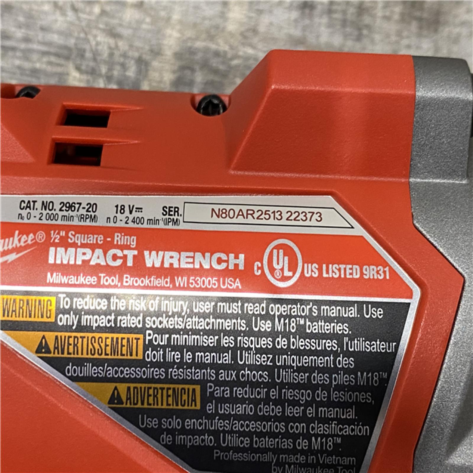 AS-IS Milwaukee FUEL 18V Lithium-Ion Brushless Cordless 1/2 in. Impact Wrench with Friction Ring (Tool-Only)