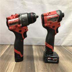 AS-IS Milwaukee FUEL 12-Volt Lithium-Ion Brushless Cordless Hammer Drill and Impact Driver Combo Kit