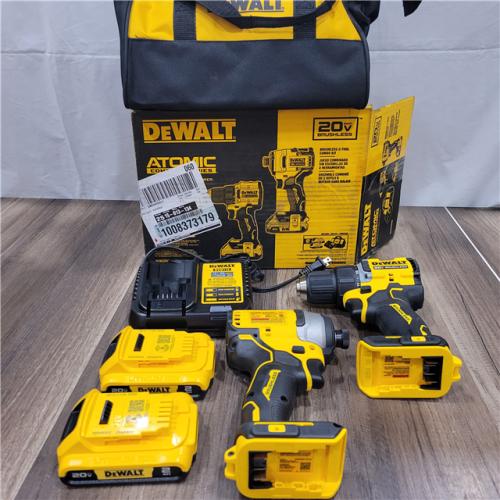AS-IS DEWALT ATOMIC 20-Volt MAX Lithium-Ion Cordless Combo Kit (2-Tool) with (2) 2.0Ah Batteries, Charger and Bag