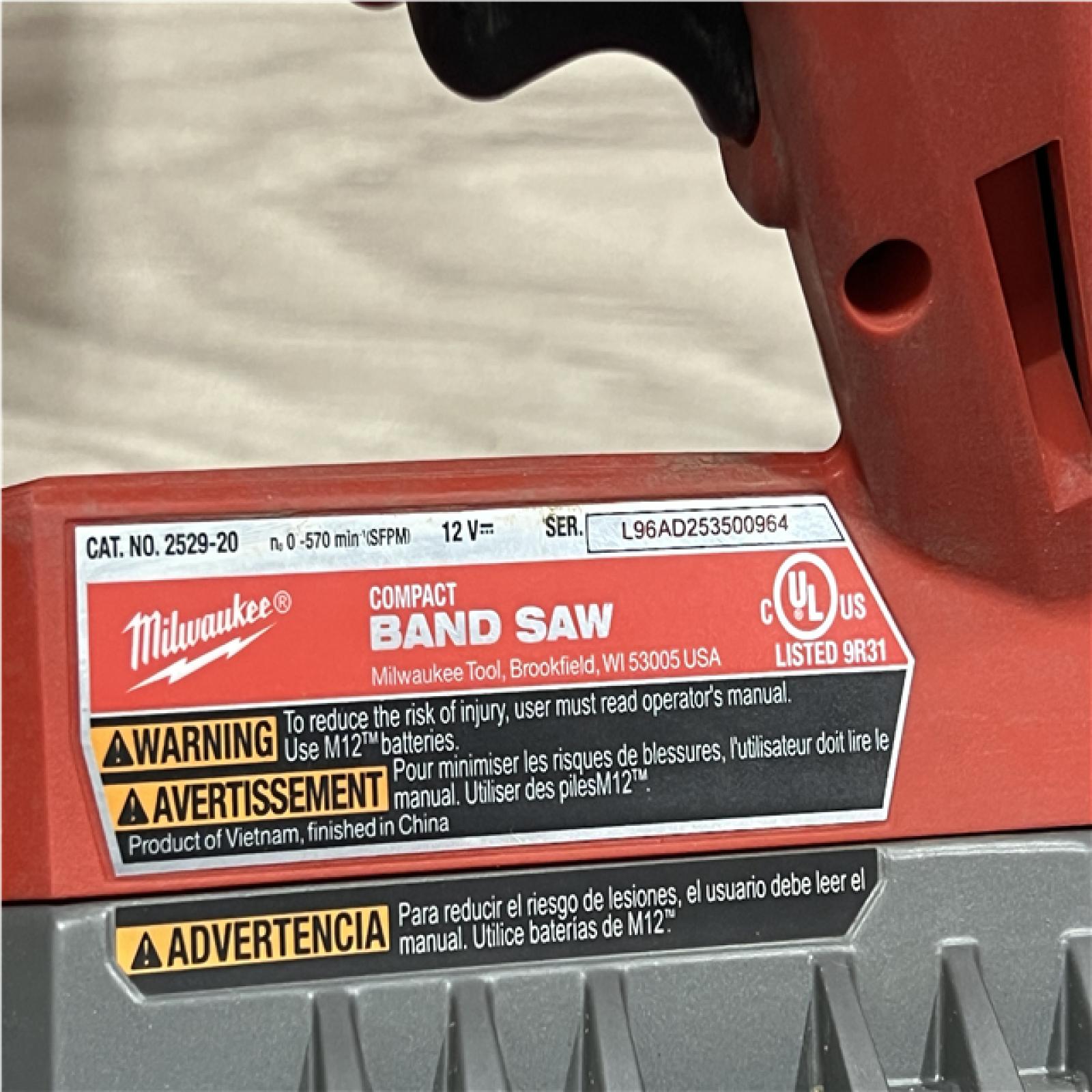 AS-IS Milwaukee FUEL 12V Lithium-Ion Cordless Compact Band Saw (Tool-Only)