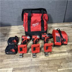 Houston Location AS-IS Milwaukee Drill Driver and Impact Drivers QTY/2 and Batteries QTY/2 with Charger