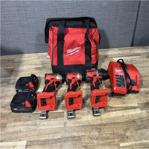 Houston Location AS-IS Milwaukee Drill Driver and Impact Drivers QTY/2 and Batteries QTY/2 with Charger