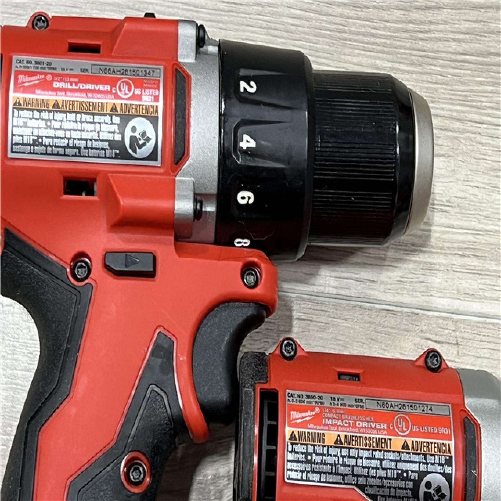 AS-IS Milwaukee M18 18V Lithium-Ion Cordless Combo Kit (8-Tool) with (3) Batteries  Charger and Tool Bag