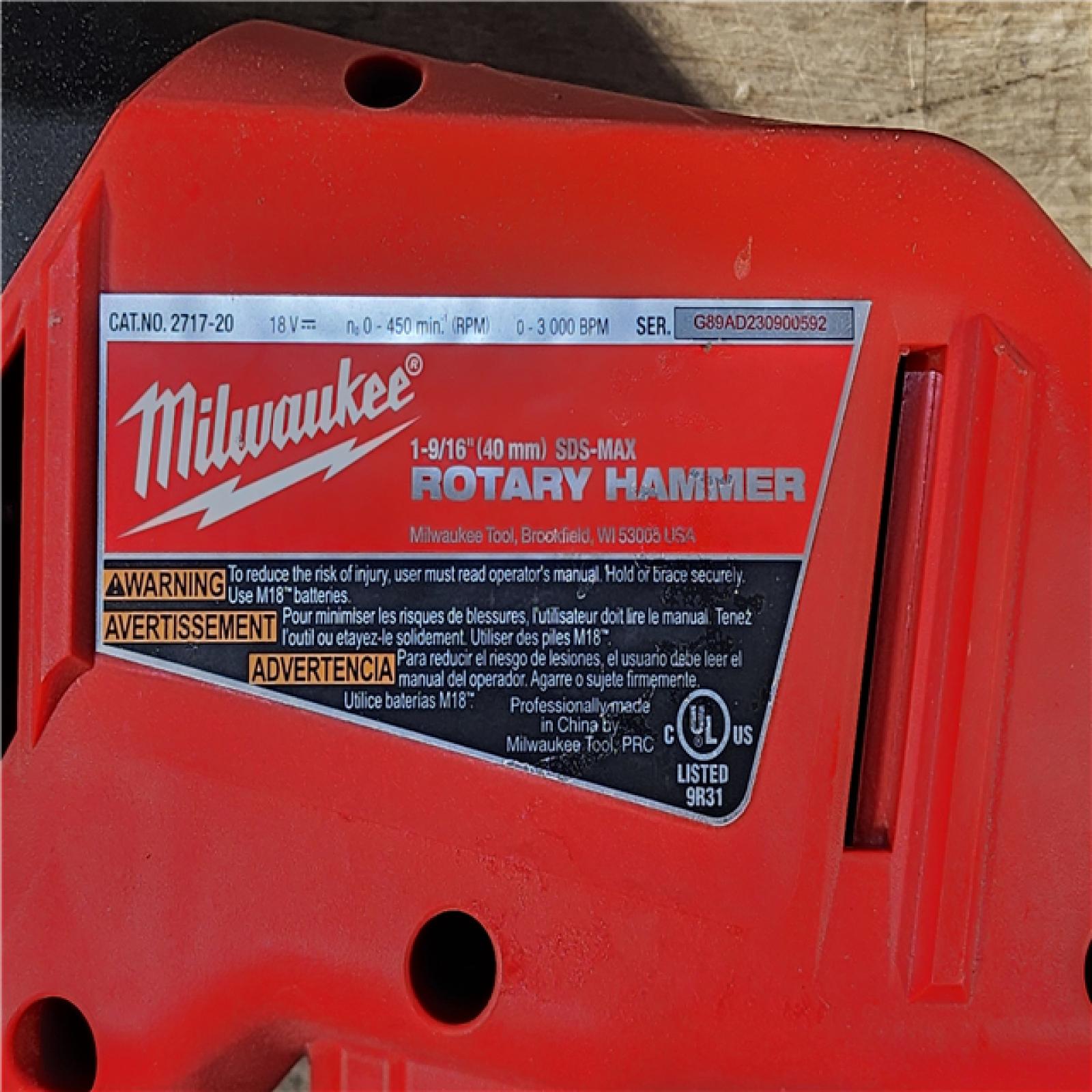 HOUSTON LOCATION - AS-IS Milwaukee FUEL 18V Lithium-Ion Brushless Cordless 1-9/16 in. SDS-Max Rotary Hammer (Tool-Only)