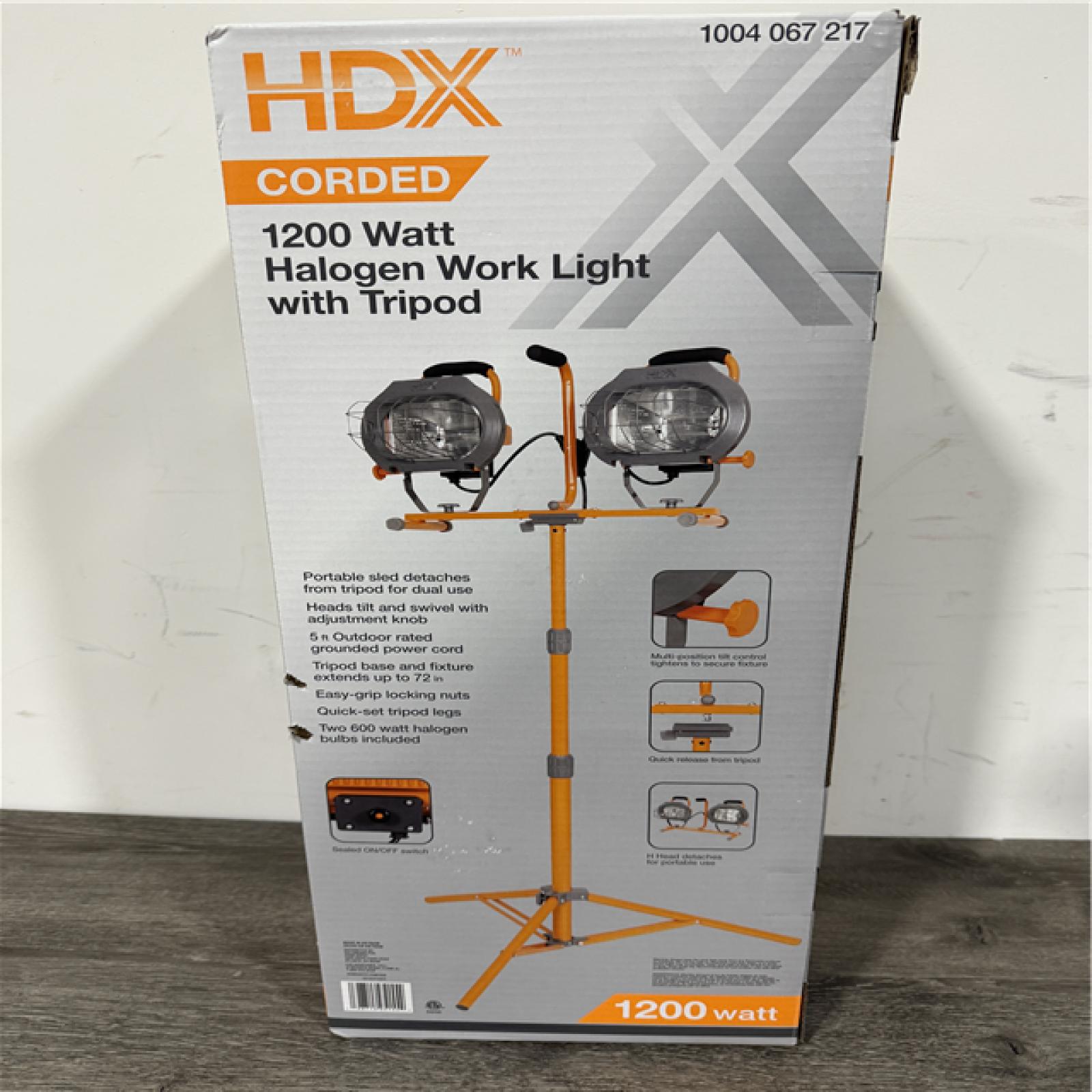 California AS-IS HDX Corded 1200 Watt Halogen Work Light with Tripod