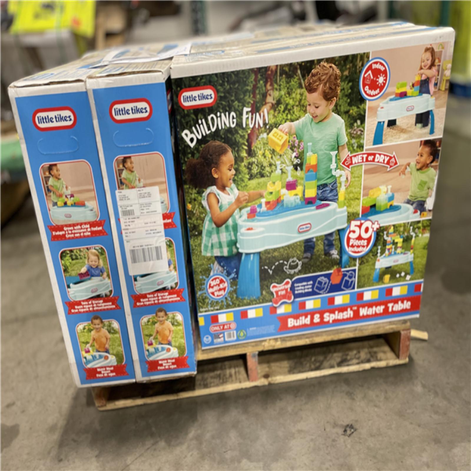 DALLAS LOCATION -NEW! LITTLE TIKES BUILD AND SPLASH DELUXE WATER TABLE WITH BLOCK SET 50PC  PALLET-(8 UNITS)