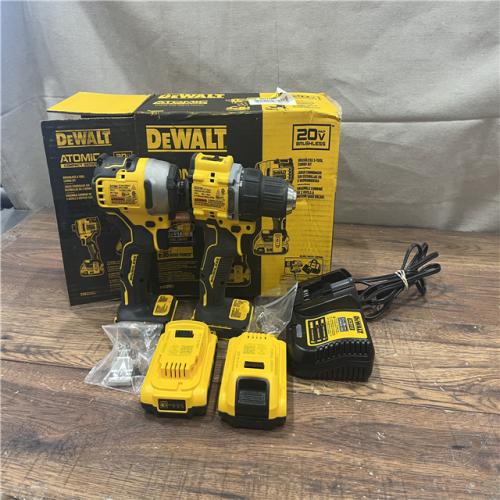 AS-IS DEWALT ATOMIC 20-Volt MAX Lithium-Ion Cordless Combo Kit (2-Tool) with (2) 2.0Ah Batteries, Charger