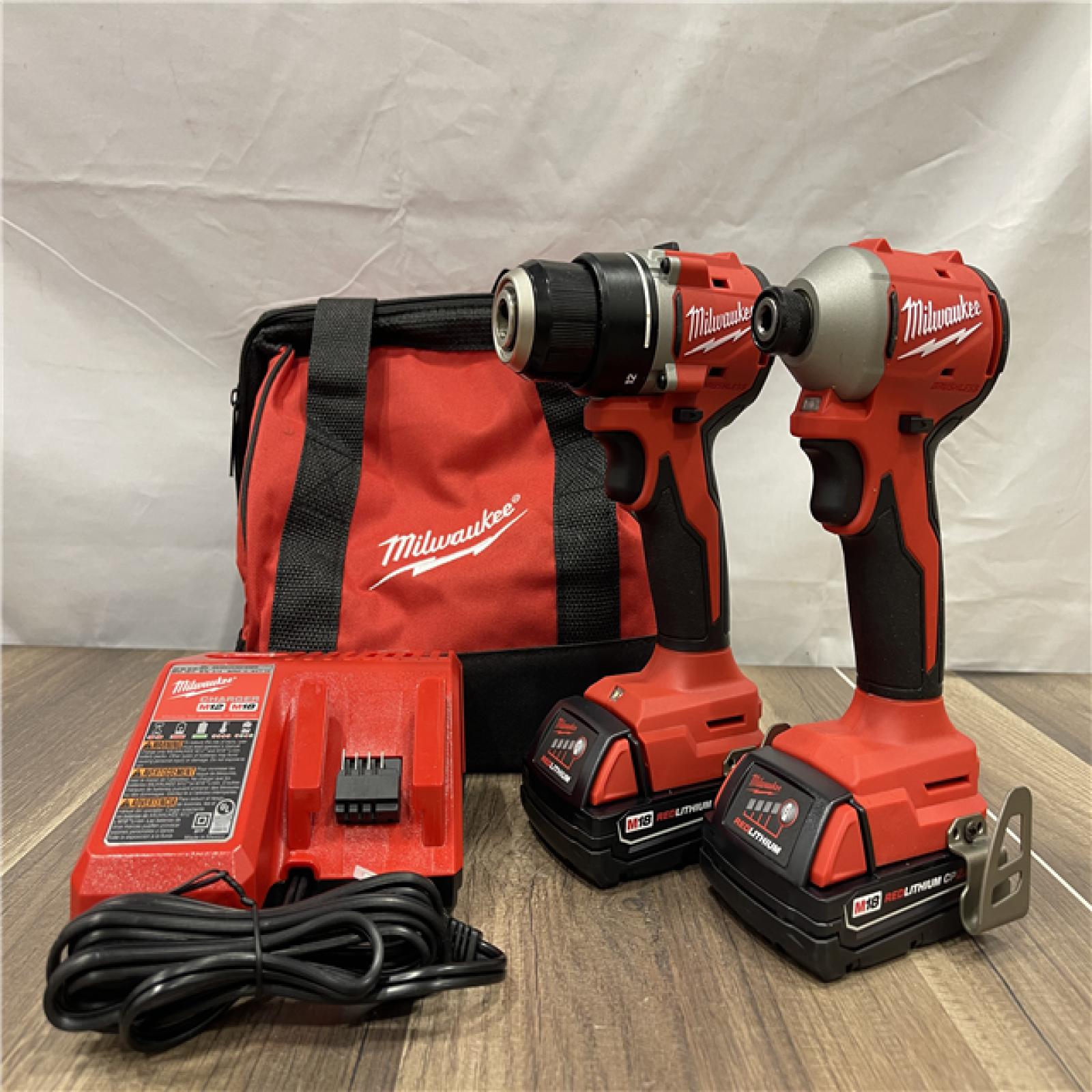 AS-IS Milwaukee 18V Lithium-Ion Brushless Cordless Compact Drill/Impact Combo Kit