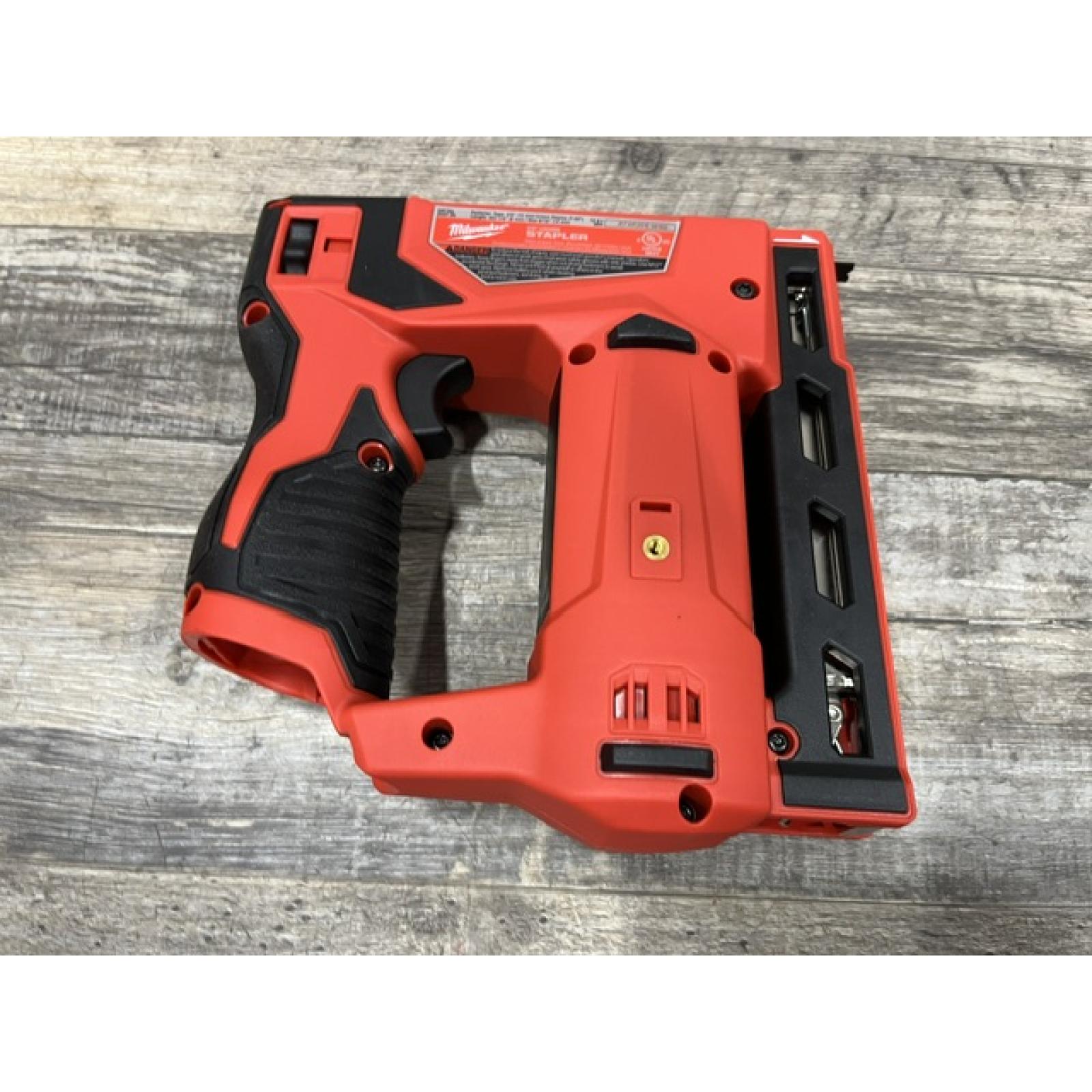 AS-IS Milwaukee 12-Volt Lithium-Ion Cordless 3/8 in. Crown Stapler (Tool-Only)