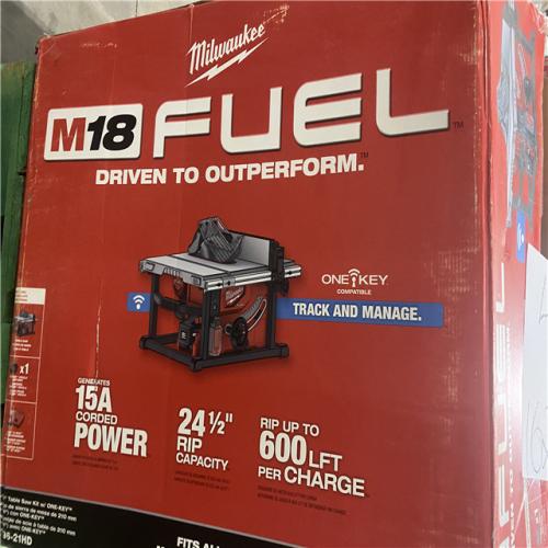 As-Is- Milwaukee M18 FUEL ONE-KEY 18- Volt Lithium-Ion Brushless Cordless 8-1/4 in. Table Saw Kit W/(1) 12.0Ah Battery & Rapid Charger