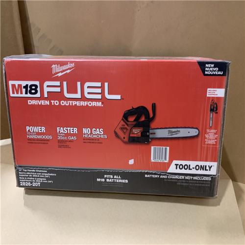 New - Milwaukee Tool M18 FUEL 14  Top Handle 18-Volt Lithium-Ion Brushless Electric Cordless Chainsaw (Tool-Only)