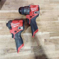 HOUSTON LOCATION - AS-IS Milwaukee FUEL 12-Volt Lithium-Ion Brushless Cordless Hammer Drill and Impact Driver Combo Kit
