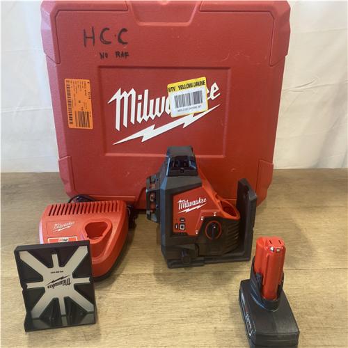 AS-IS Milwaukee 12-Volt Lithium-Ion Cordless Green 250 ft. 3-Plane Laser Level Kit