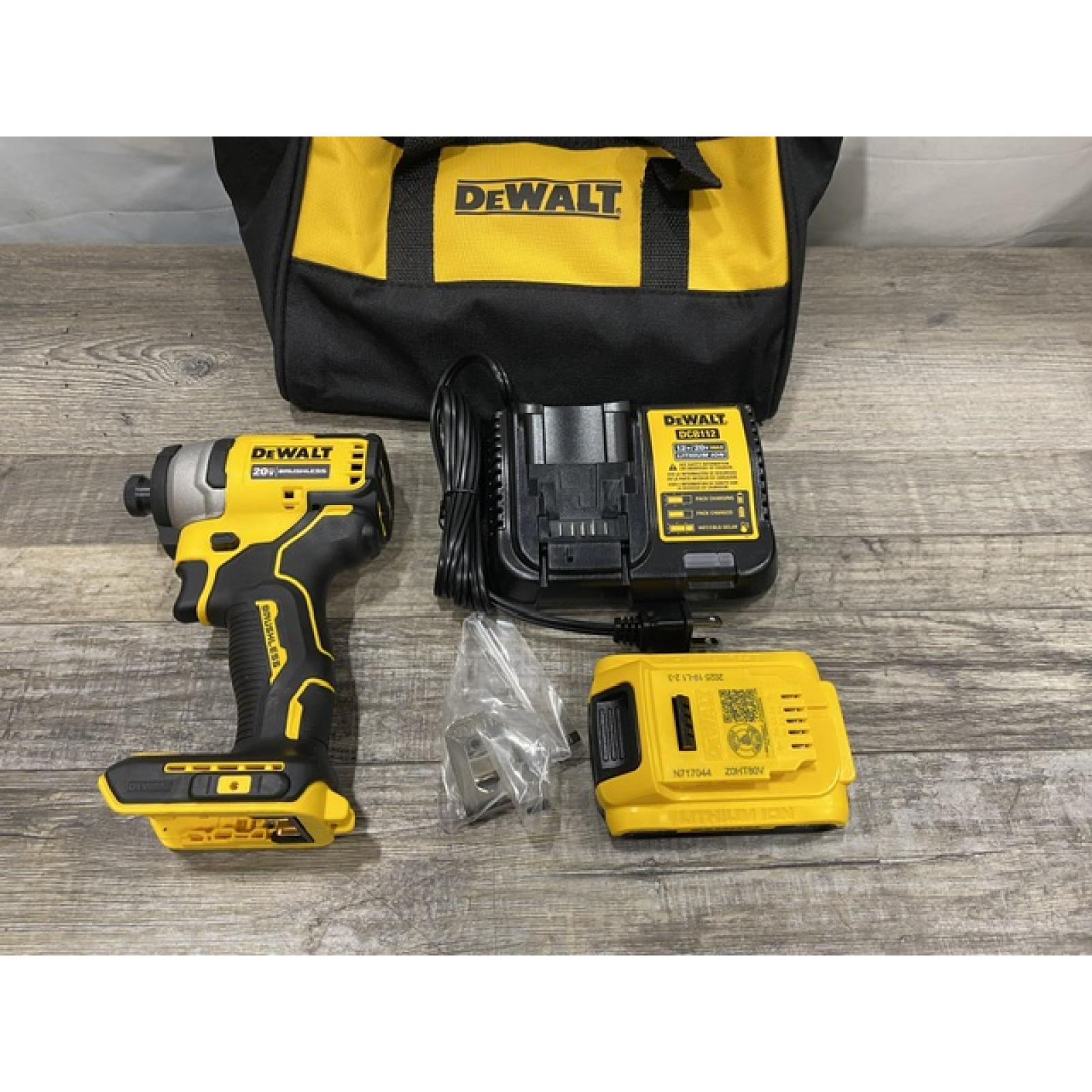 AS-IS DEWALT Atomic 20V Max Lithium-Ion Brushless Cordless Compact 1/4 in. Impact Driver Kit