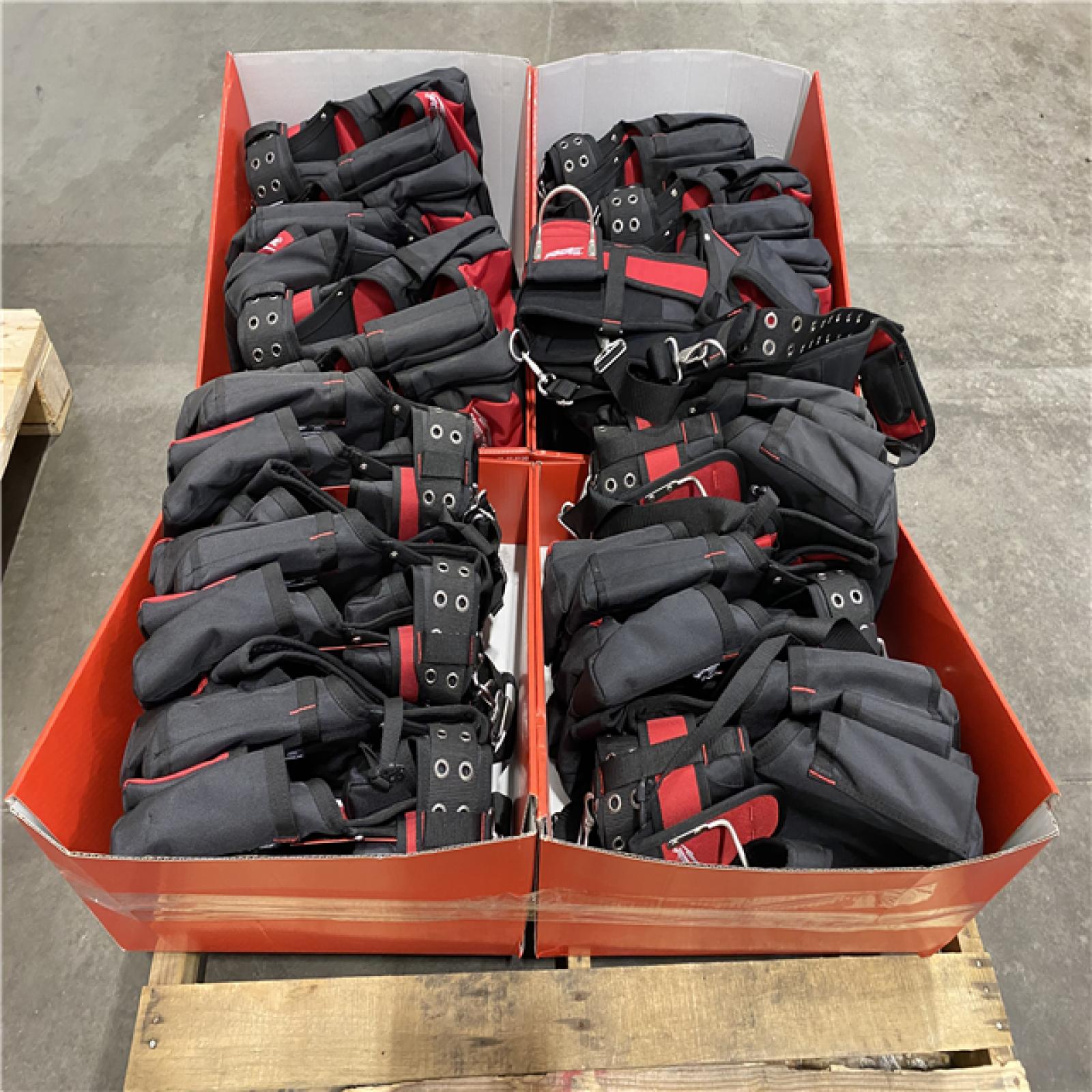 Dallas Location - NEW- Milwaukee General Contractor Work Waist Tool Belt with Suspension Rig(Lot Of 12)
