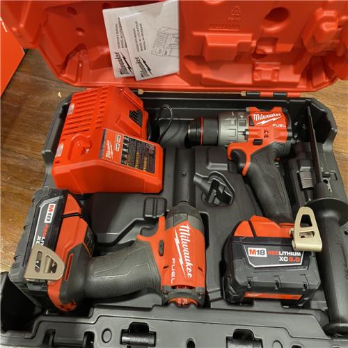 AS-IS MILWAUKEE M18 FUEL 18V Lithium-Ion Brushless Cordless Hammer Drill and Impact Driver Combo Kit (2-Tool) with 2 Batteries