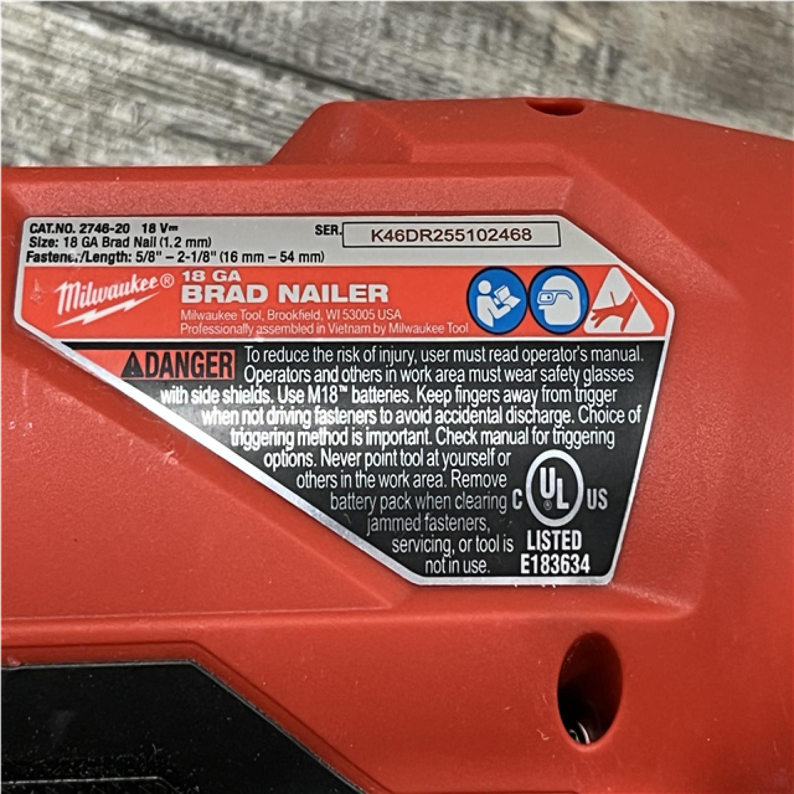 AS-IS - Milwaukee FUEL 18-Volt Lithium-Ion Brushless Cordless Gen II 18-Gauge Brad Nailer (Tool-Only)