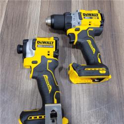 AS-IS DEWALT 20V MAX XR Cordless Drill/Driver, ATOMIC Impact Driver 2 Tool Combo Kit, (2) 2.0Ah Batteries, Charger, and Bag