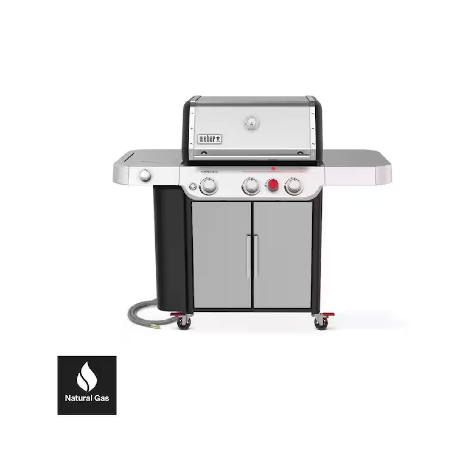 DALLAS LOCATION - Weber Genesis S-335 3-Burner Natural Gas Grill in Stainless Steel with Side Burner