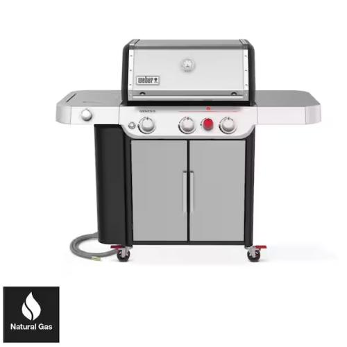 DALLAS LOCATION - Weber Genesis S-335 3-Burner Natural Gas Grill in Stainless Steel with Side Burner
