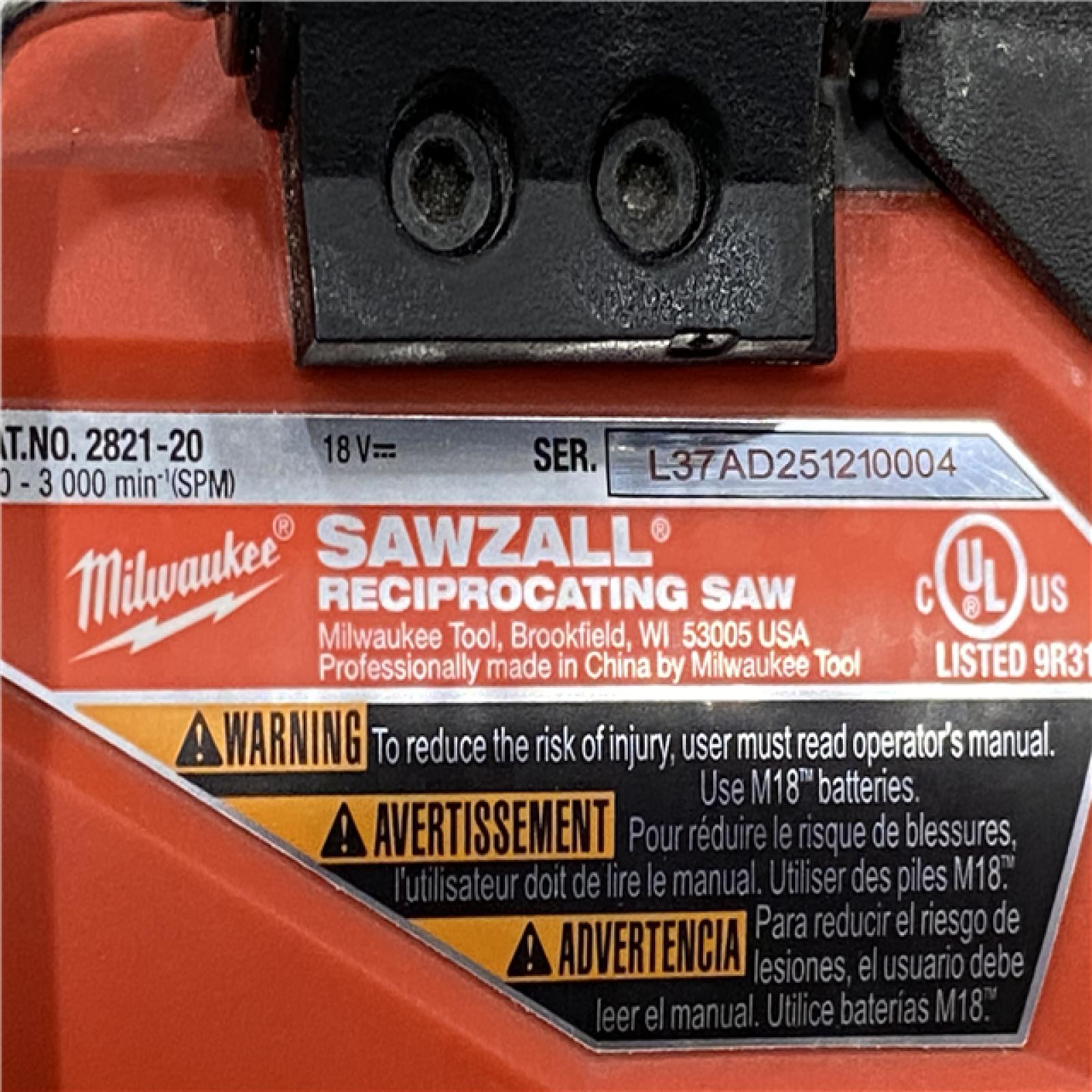 AS-IS Milwaukee FUEL GEN-2 18V Lithium-Ion Brushless Cordless SAWZALL Reciprocating Saw (Tool-Only)
