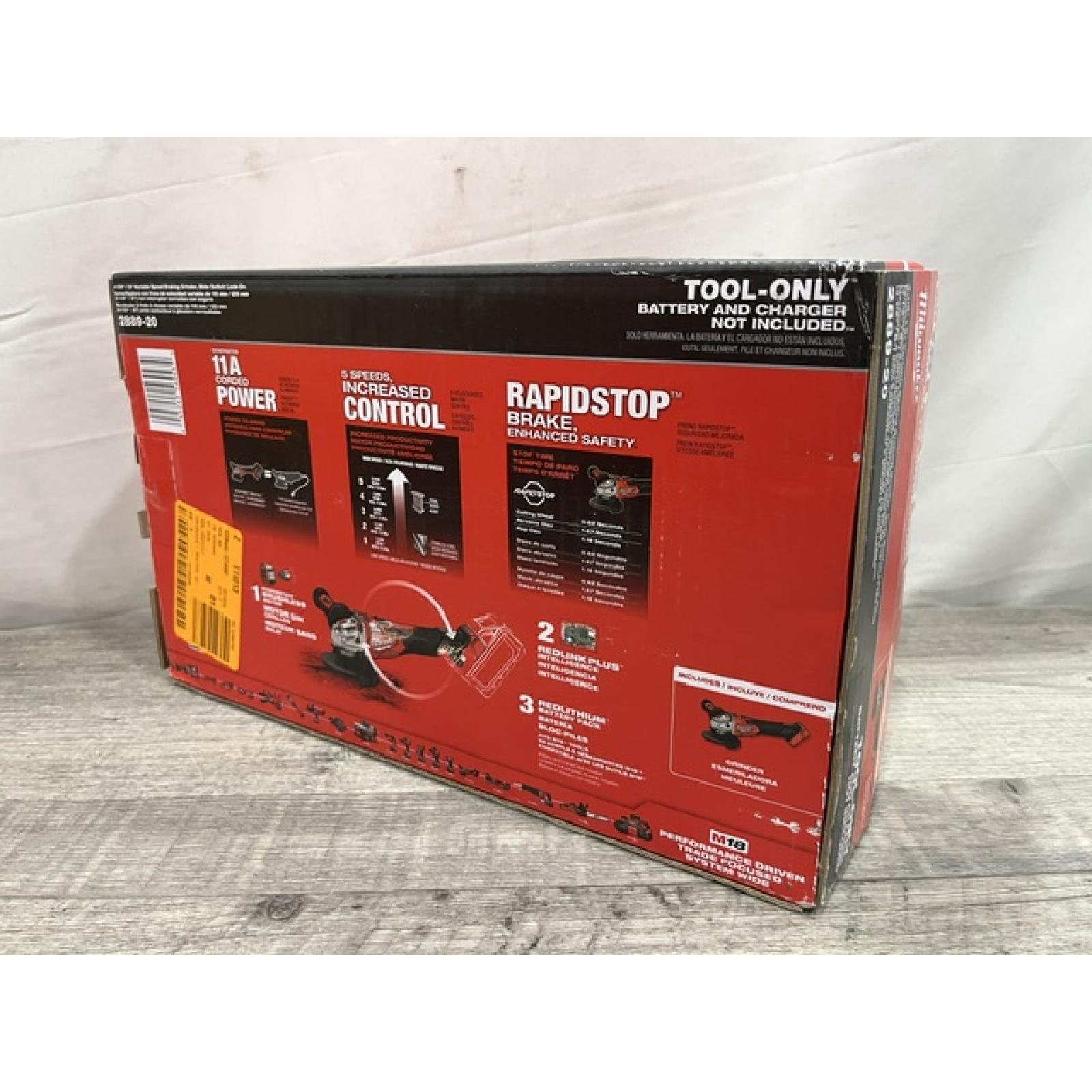 NEW - Milwaukee FUEL 18V Lithium-Ion Brushless Cordless 4-1/2 in./5 in. Grinder with Variable Speed & Slide Switch (Tool-Only)