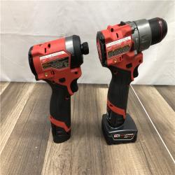AS-IS Milwaukee FUEL 12-Volt Lithium-Ion Brushless Cordless Hammer Drill and Impact Driver Combo Kit