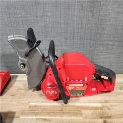 HOUSTON LOCATION - AS-IS Milwaukee M18 FUEL ONE-KEY 18-Volt Lithium-Ion Brushless Cordless 9 in. Cut Off Saw Kit W/ (2) 12.0Ah Batteries & Rapid Charger