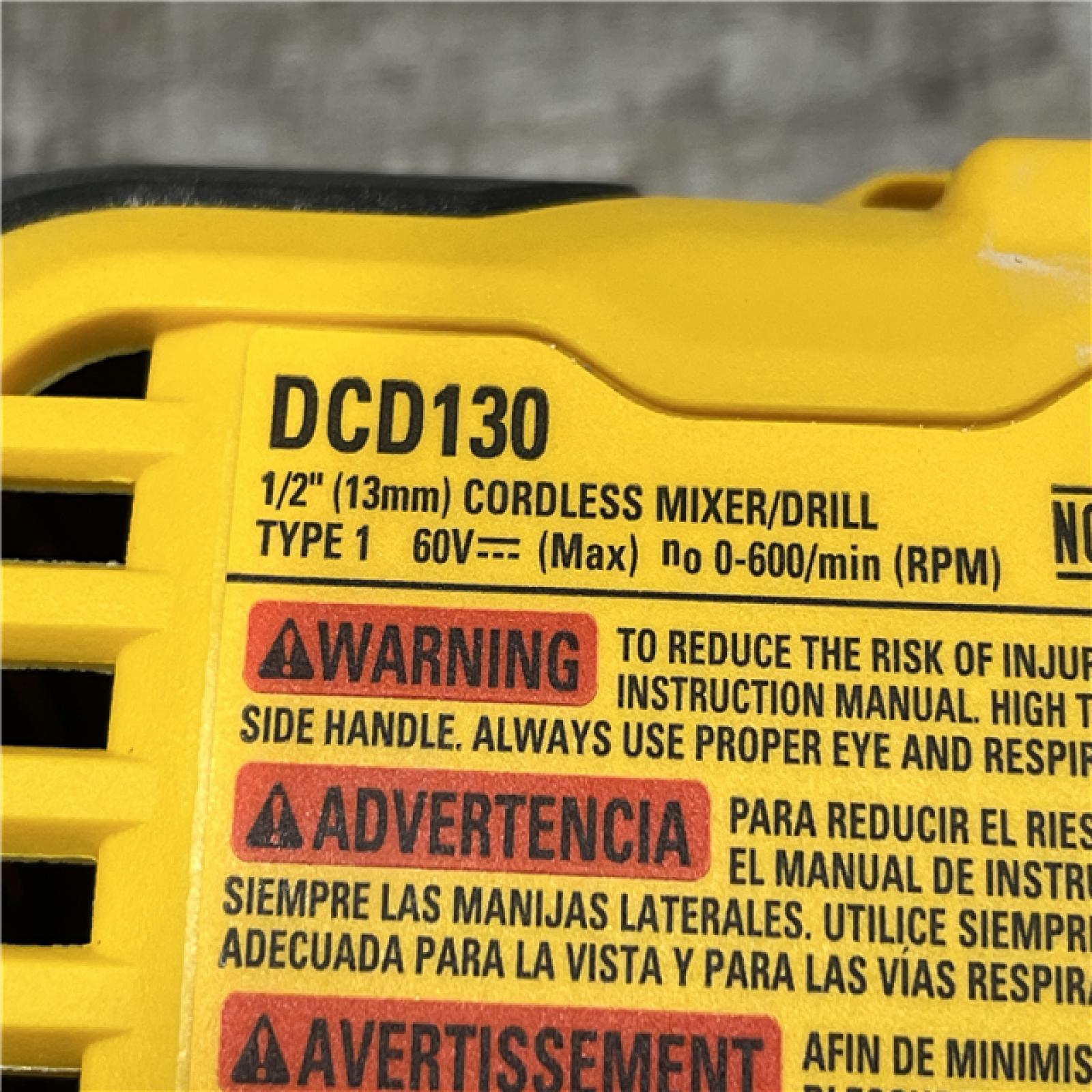 AS-IS DEWALT FLEXVOLT 60-Volt MAX Cordless Brushless 1/2 in. Mixer/Drill with E-Clutch (Tool-Only)