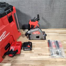 HOUSTON LOCATION - AS-IS (APPEARS LIKE NEW) Milwaukee FUEL 18V Lithium-Ion Brushless Cordless 6-1/2 in. Plunge Track Saw PACKOUT Kit