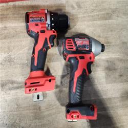 HOUSTON LOCATION - AS-IS Milwaukee M18 18V Lithium-Ion Brushless Cordless Compact Drill/Impact Combo Kit (2-Tool) W/(2) 2.0 Ah Batteries  Charger & Bag