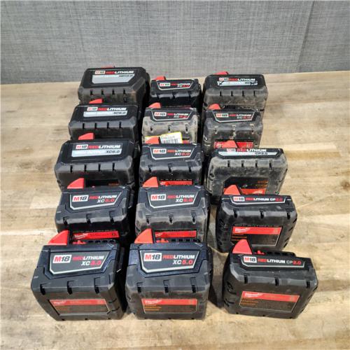 HOUSTON LOCATION - AS-IS MILWAUKEE BATTERY PACK QTY - 15