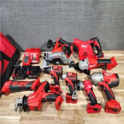 HOUSTON LOCATION - AS-IS M18 18-Volt Lithium-Ion Cordless Combo Kit 9-Tool with 2-Batteries  Charger and Tool Bag