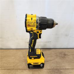 AS-IS- DEWALT ATOMIC 20V Lithium-Ion Cordless 1/2 in. Hammer Drill Kit with 5.0 Ah Battery and Charger