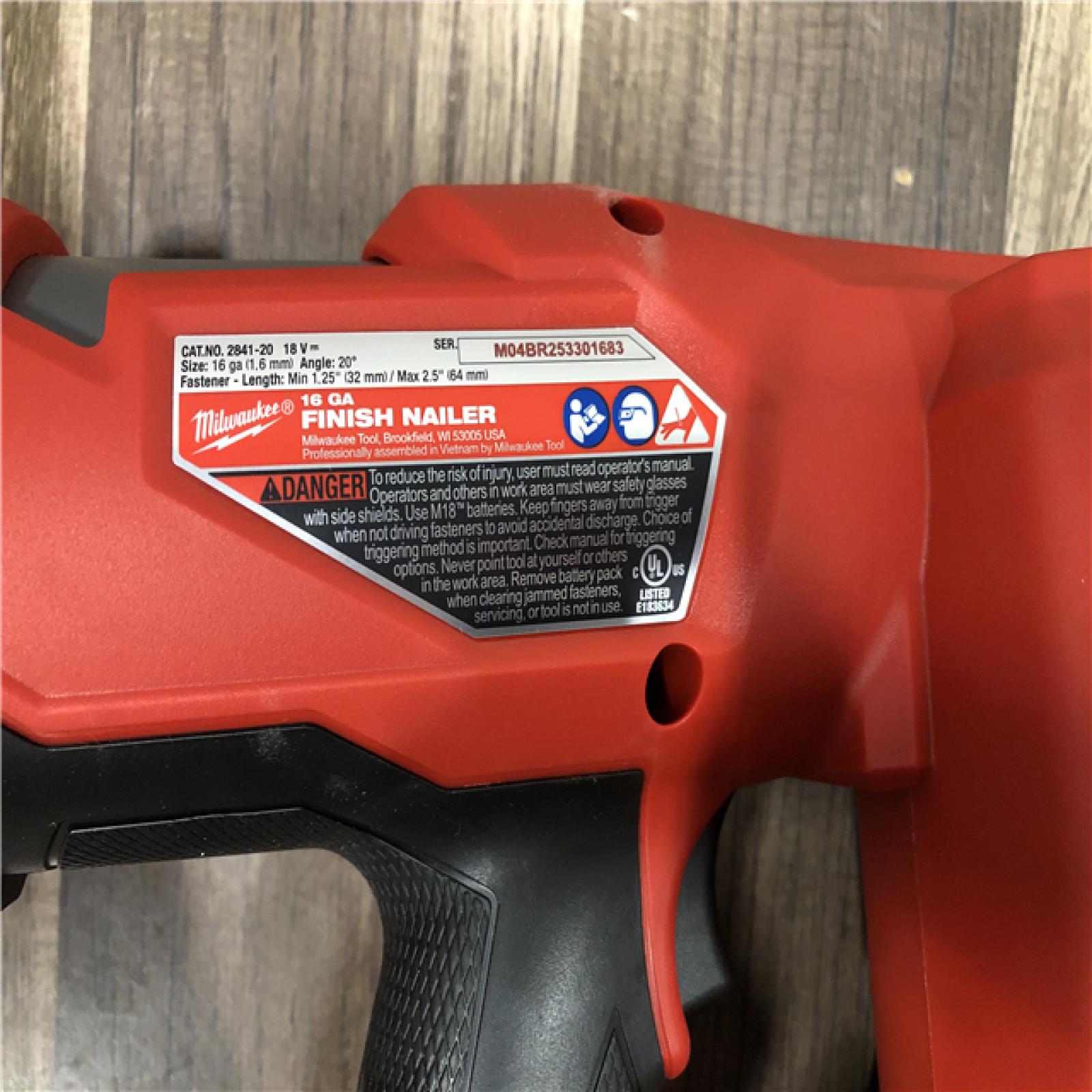 AS-IS Milwaukee FUEL 18-Volt Lithium-Ion Brushless Cordless Gen II 16-Gauge Angled Finish Nailer (Tool-Only)