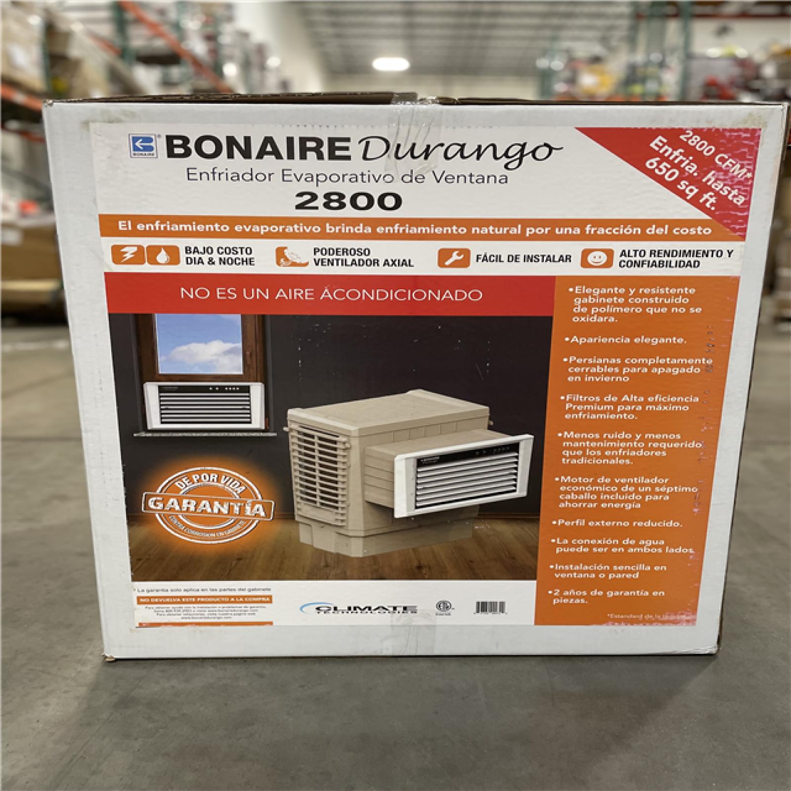 DALLAS LOCATION- NEW! BONAIRE DURANGO 2800 CFM  110-Volt 3-Speed Window Evaporative Cooler