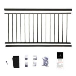Phoenix NEW Aria Railing 36 in. x 69.43 in. Black Powder Coated Aluminum Preassembled Deck Railing Pallet (6-Boxes)