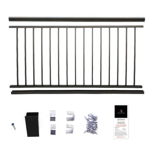 Phoenix NEW Aria Railing 36 in. x 69.43 in. Black Powder Coated Aluminum Preassembled Deck Railing Pallet (6-Boxes)
