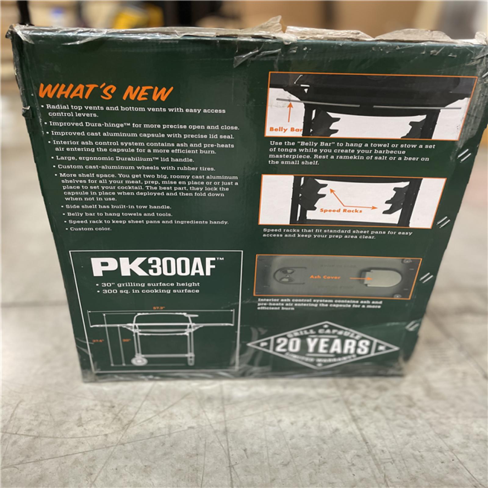 DALLAS LOCATION- PK300 Aaron Franklin Cast Aluminum Portable Charcoal Grill in Black Coal