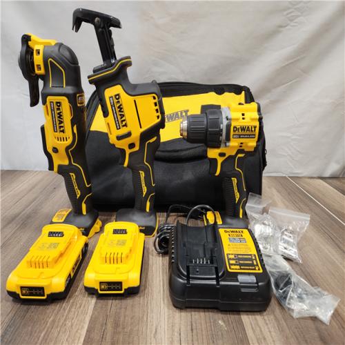 AS-IS- DeWalt 20V MAX ATOMIC Cordless Brushless 3-Tool Combo Kit