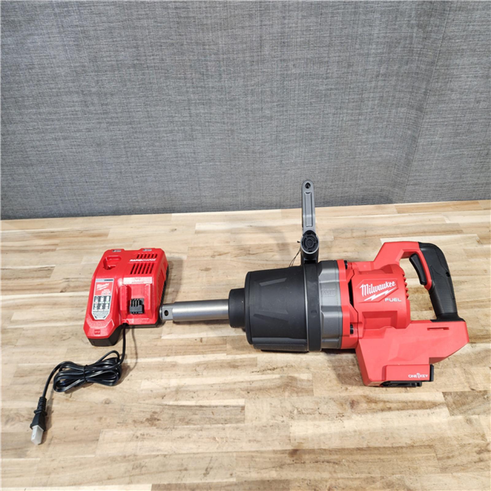 HOUSTON LOCATION - AS-IS Milwaukee FUEL 18V Lithium-Ion Brushless Cordless 1 in. Impact Wrench Extended Reach D-Handle W/ CHARGER
