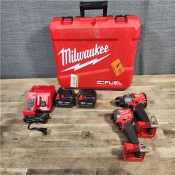 HOUSTON LOCATION - AS-IS MILWAUKEE M18 FUEL 18V Lithium-Ion Brushless Cordless Hammer Drill and Impact Driver Combo Kit (2-Tool) with 2 Batteries
