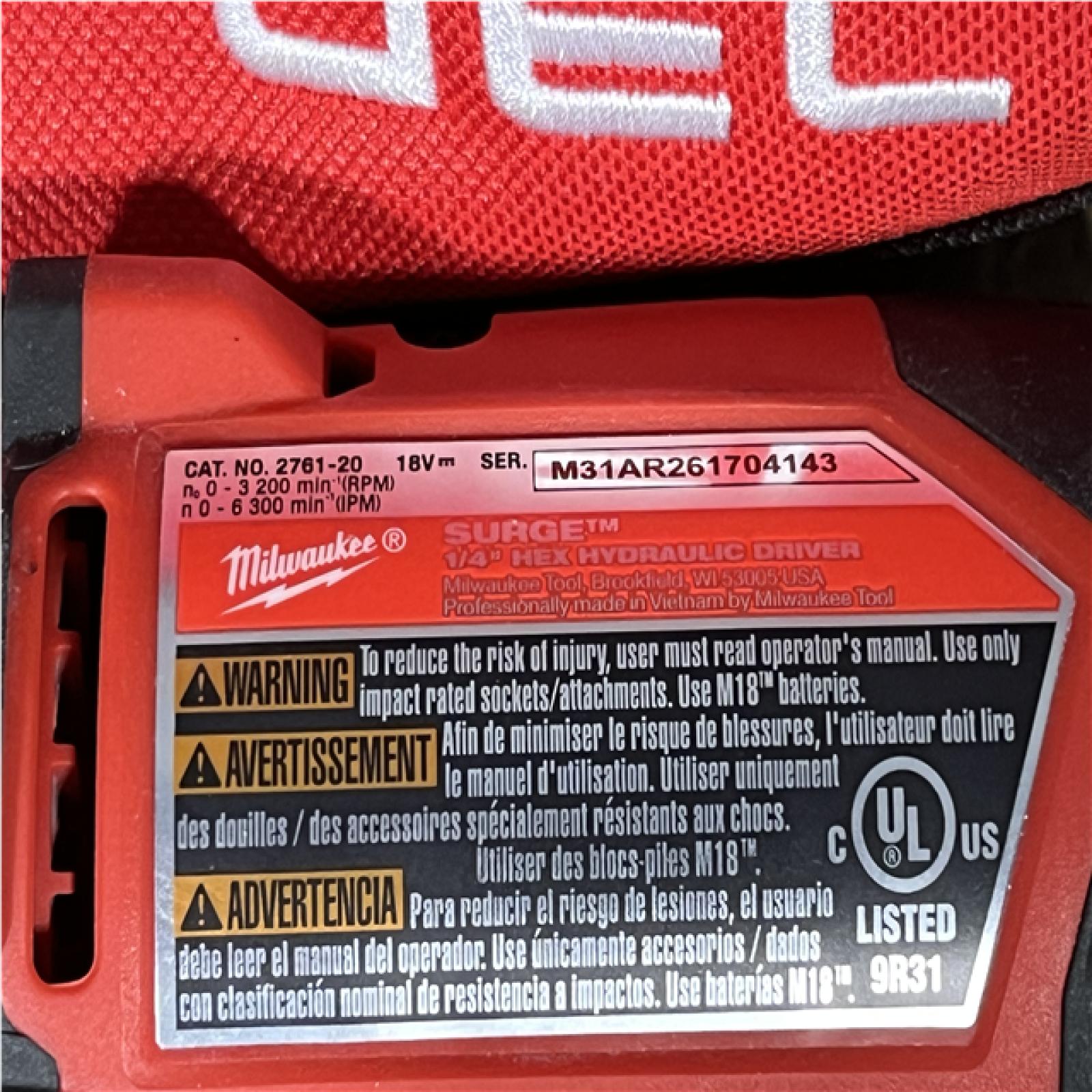 Houston Location AS-IS Milwaukee FUEL SURGE 18V Lithium-Ion Brushless Cordless 1/4 in. Hex Impact Driver Kit and Battery with Charger