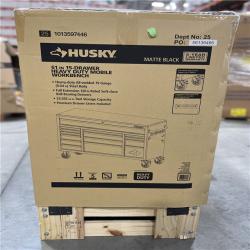 DALLAS LOCATION- AS IS- HUSKY 61IN. 15 DRAWER HEAVY DUTY MOBILE WORKBENCH