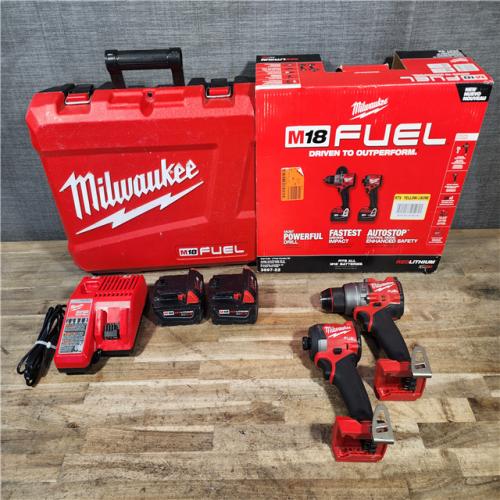 HOUSTON LOCATION - AS-IS Milwaukee  FUEL 18V Lithium-Ion Brushless Cordless Hammer Drill and Impact Driver Combo Kit