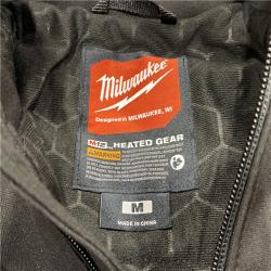 AS-IS Milwaukee Men's Medium 12-Volt Lithium-Ion Cordless Tough Shell Black Heated Jacket Kit