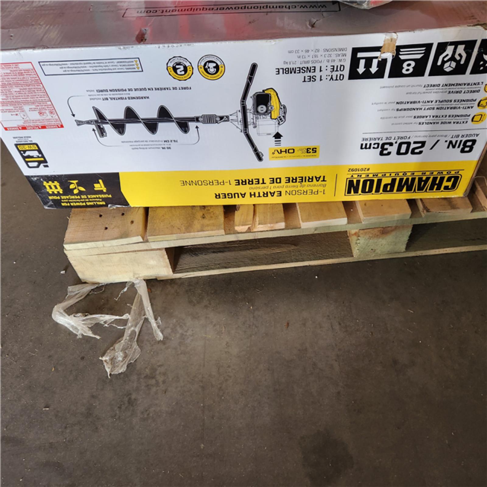 Dallas Location - As-Is  Champion Power Equipment 53cc 4-Cycle Gas Auger